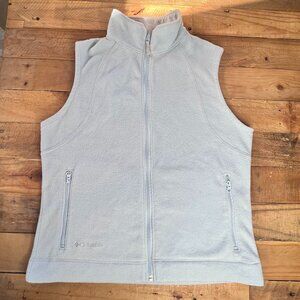 Columbia Vest Women's LargeFleece Blue Pockets Full Zip Hiking SleevelessOutdoor